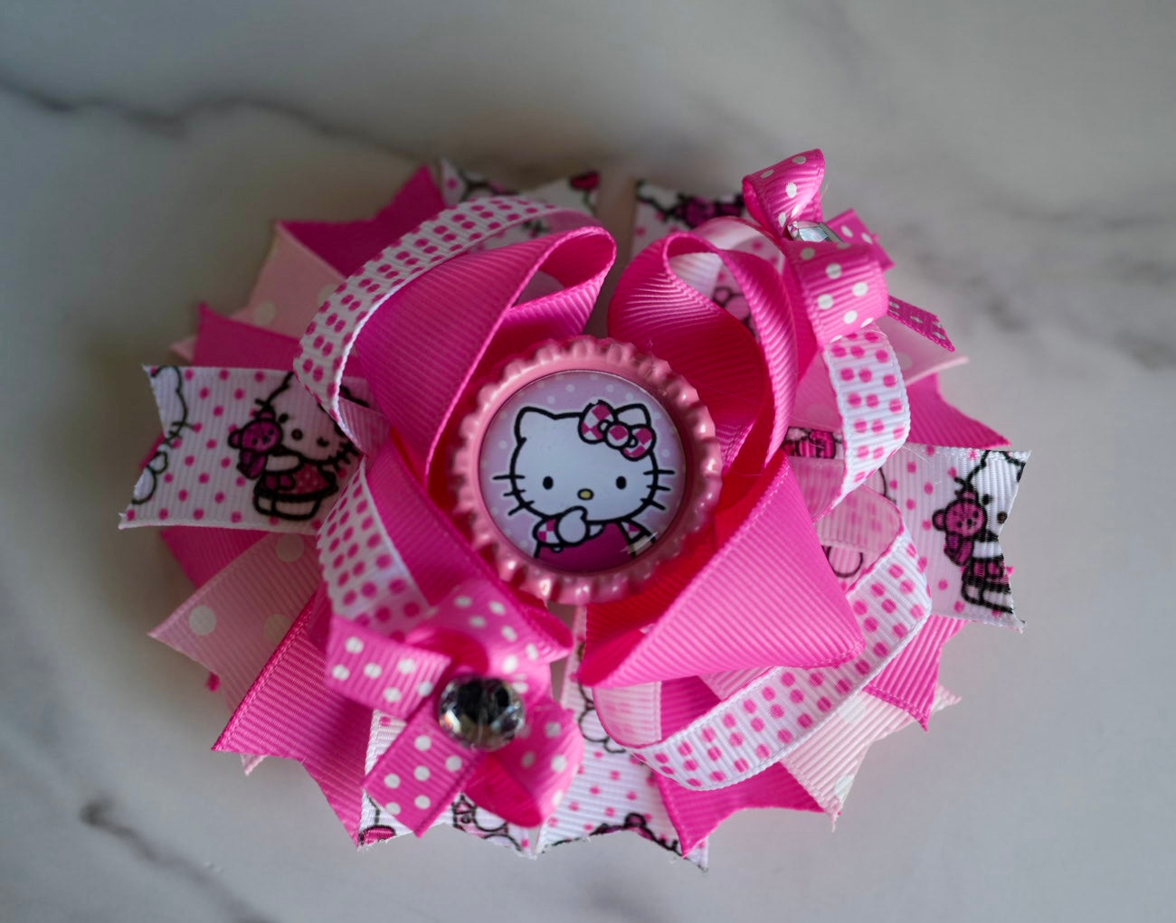 Kitty boutique hair pink polka dots