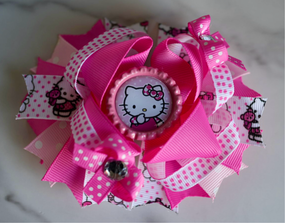 Kitty boutique hair pink polka dots