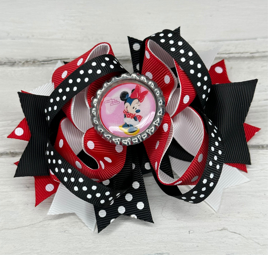 Grosgrain hair bow mouse character