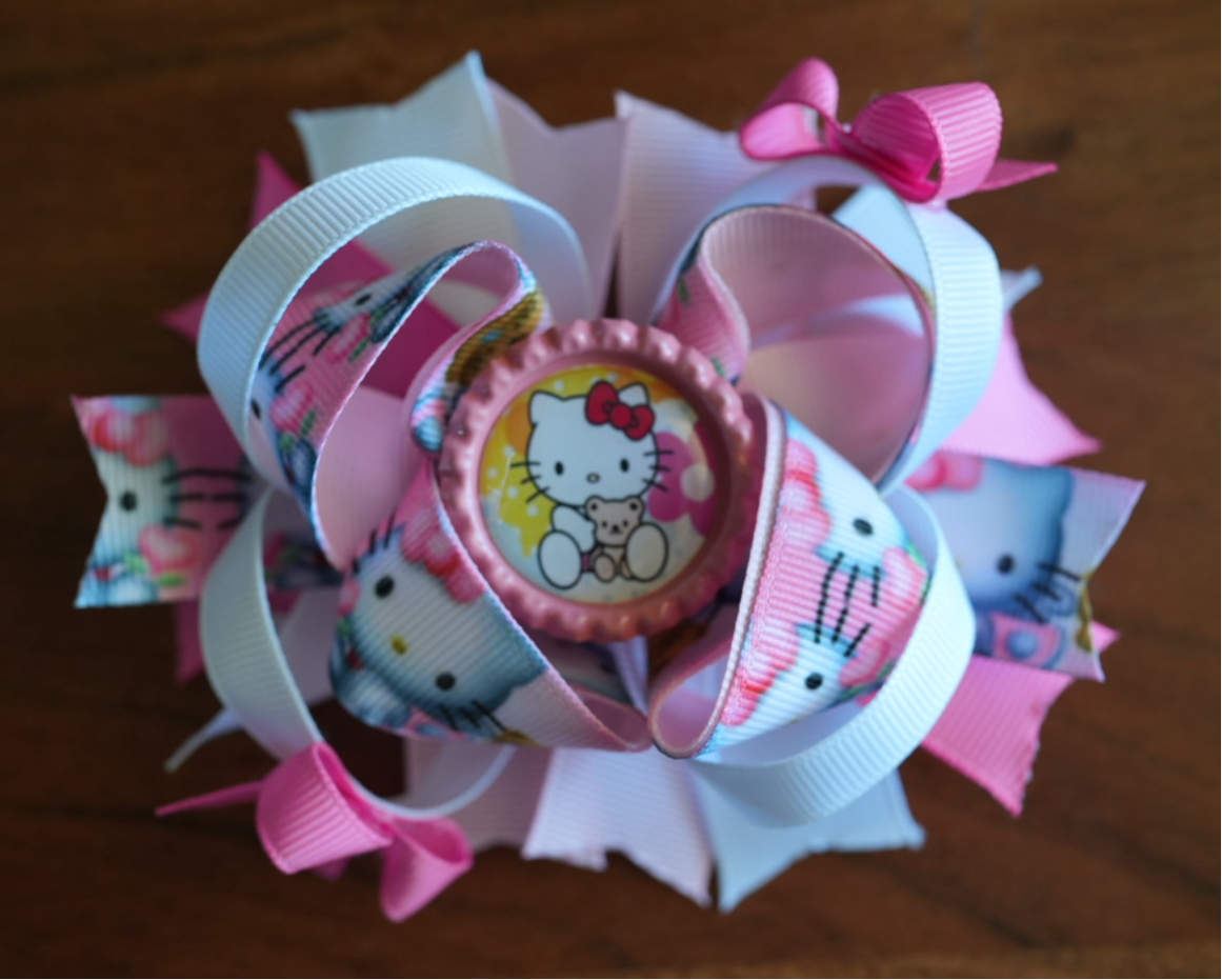 Kitty boutique hair bow teddy bear