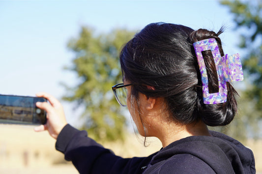 XL hair claw in purple