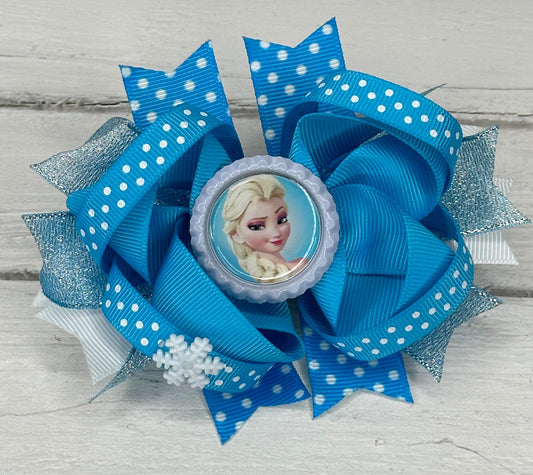 Frozen Elsa boutique Hair Bow