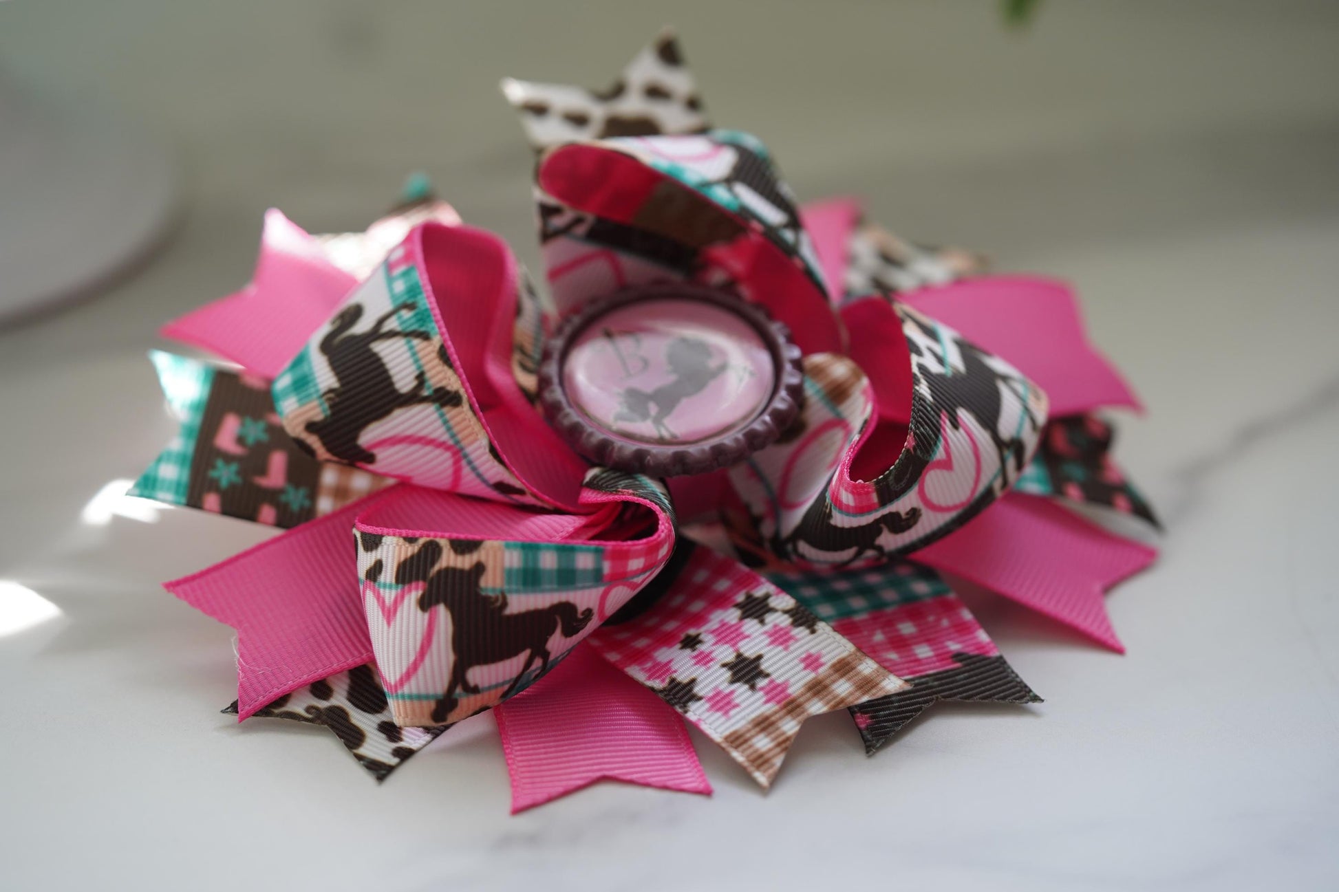 inspired barbie grossgrain ribbon hair bow for little girls