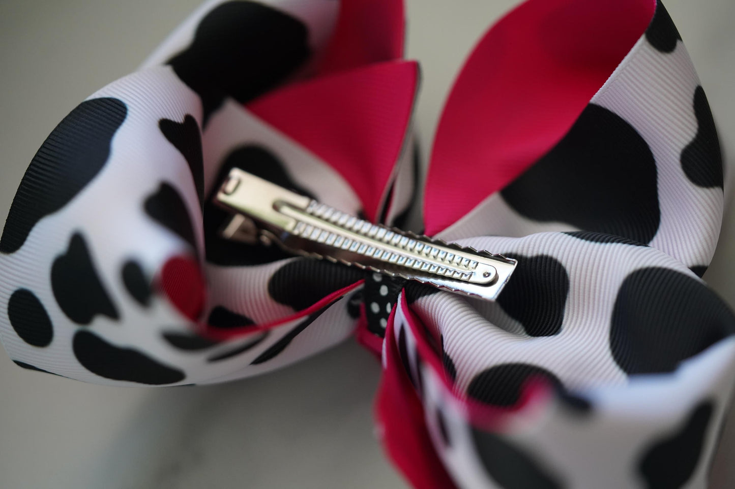 cow print hair boutique hair bow for little girls