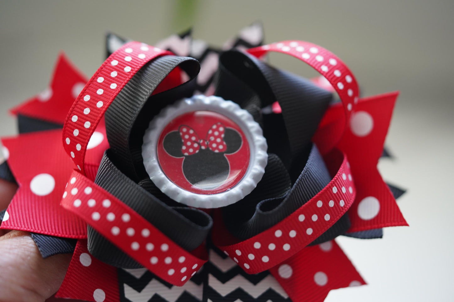 inspired mouse silhouette hair bow for little girl