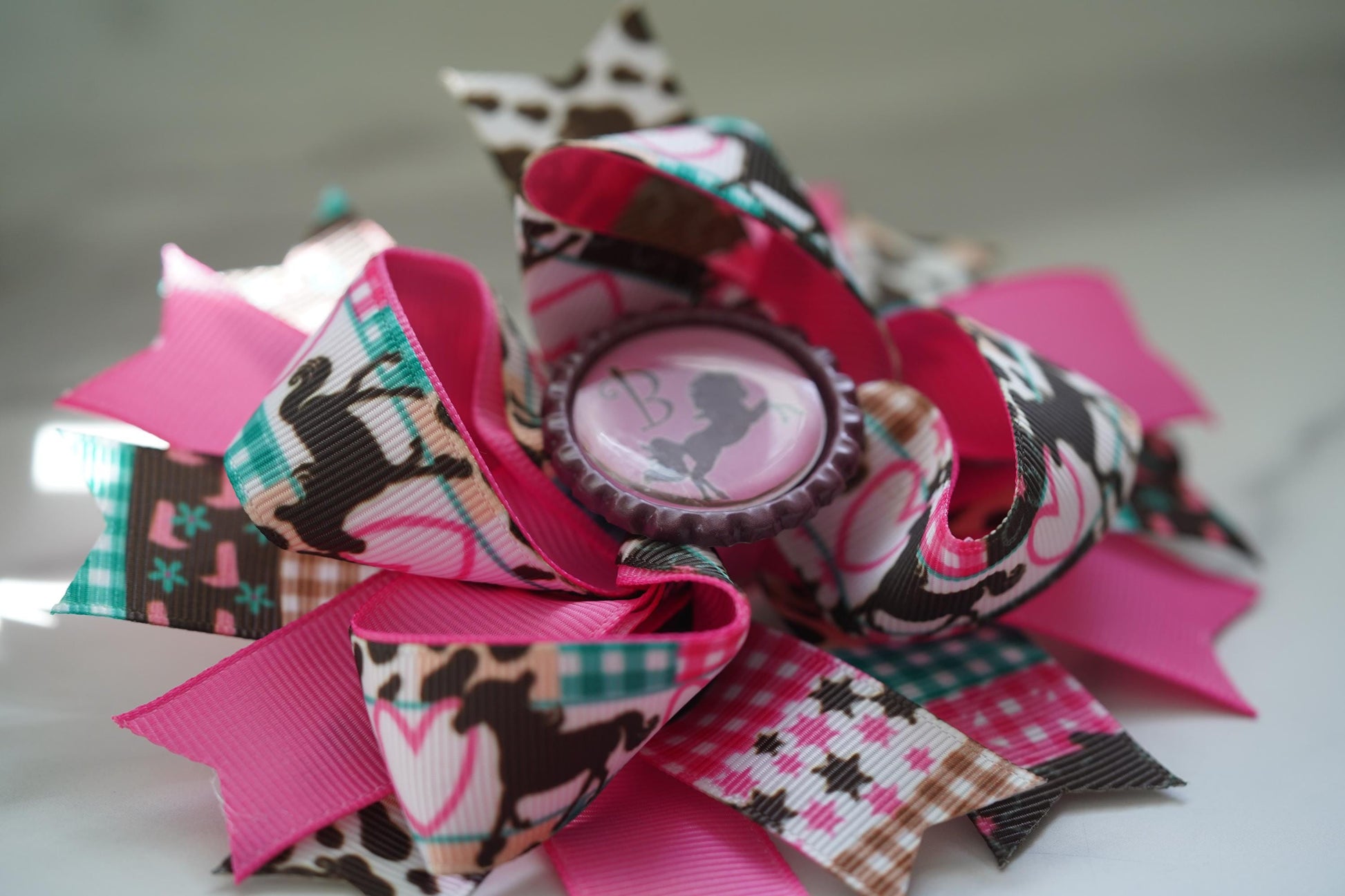 inspired barbie grossgrain ribbon hair bow for little girls