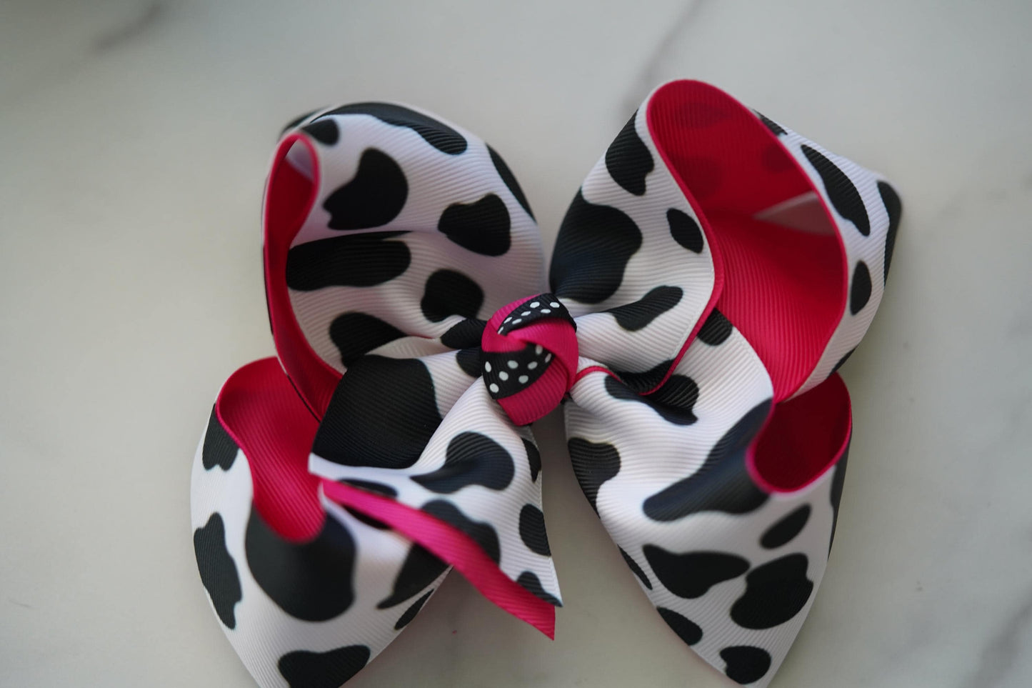 cow print hair boutique hair bow for little girls