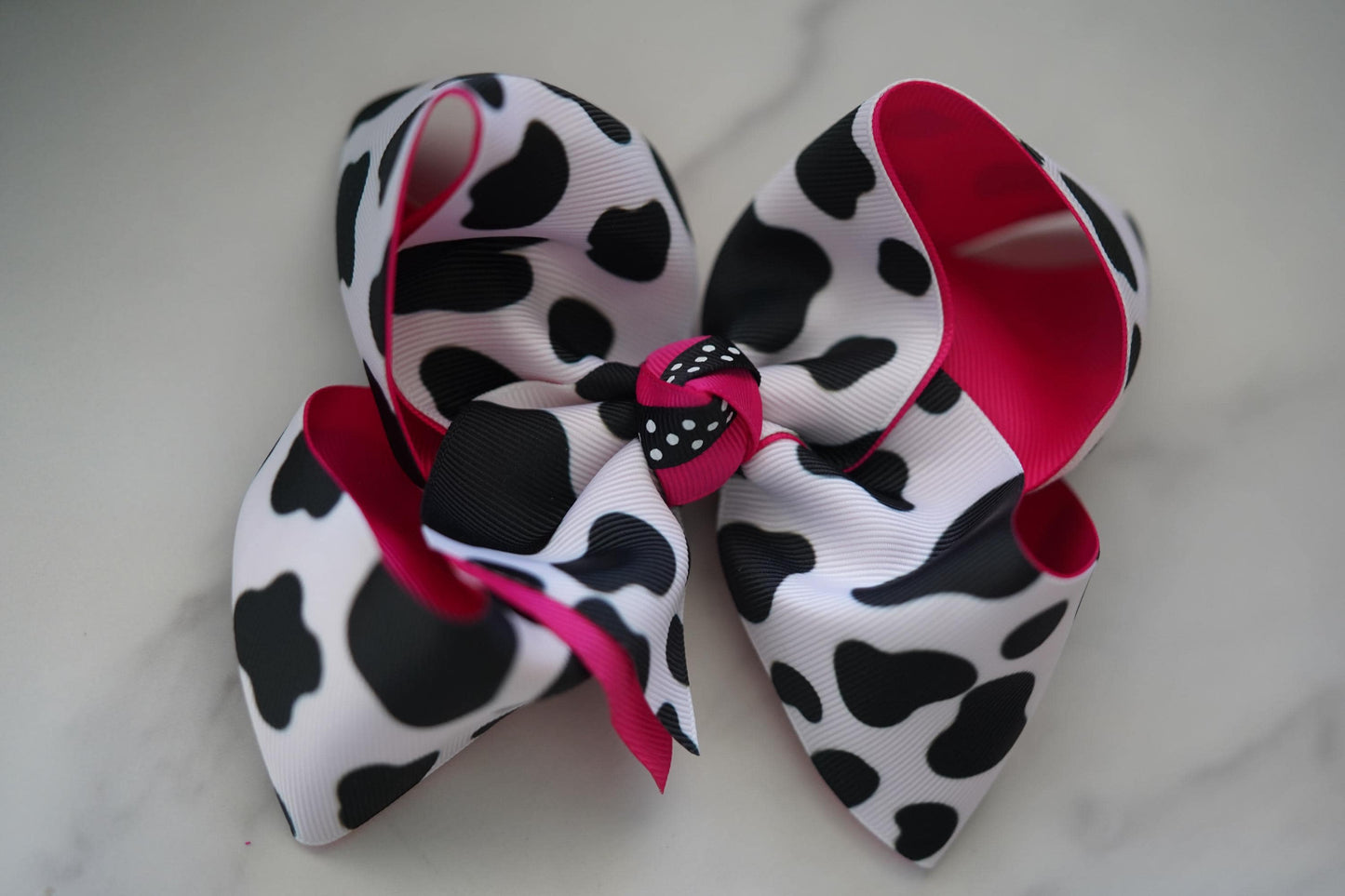 cow print hair boutique hair bow for little girls