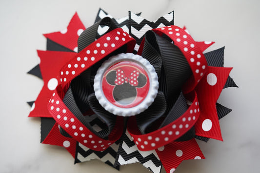 inspired mouse silhouette hair bow for little girl