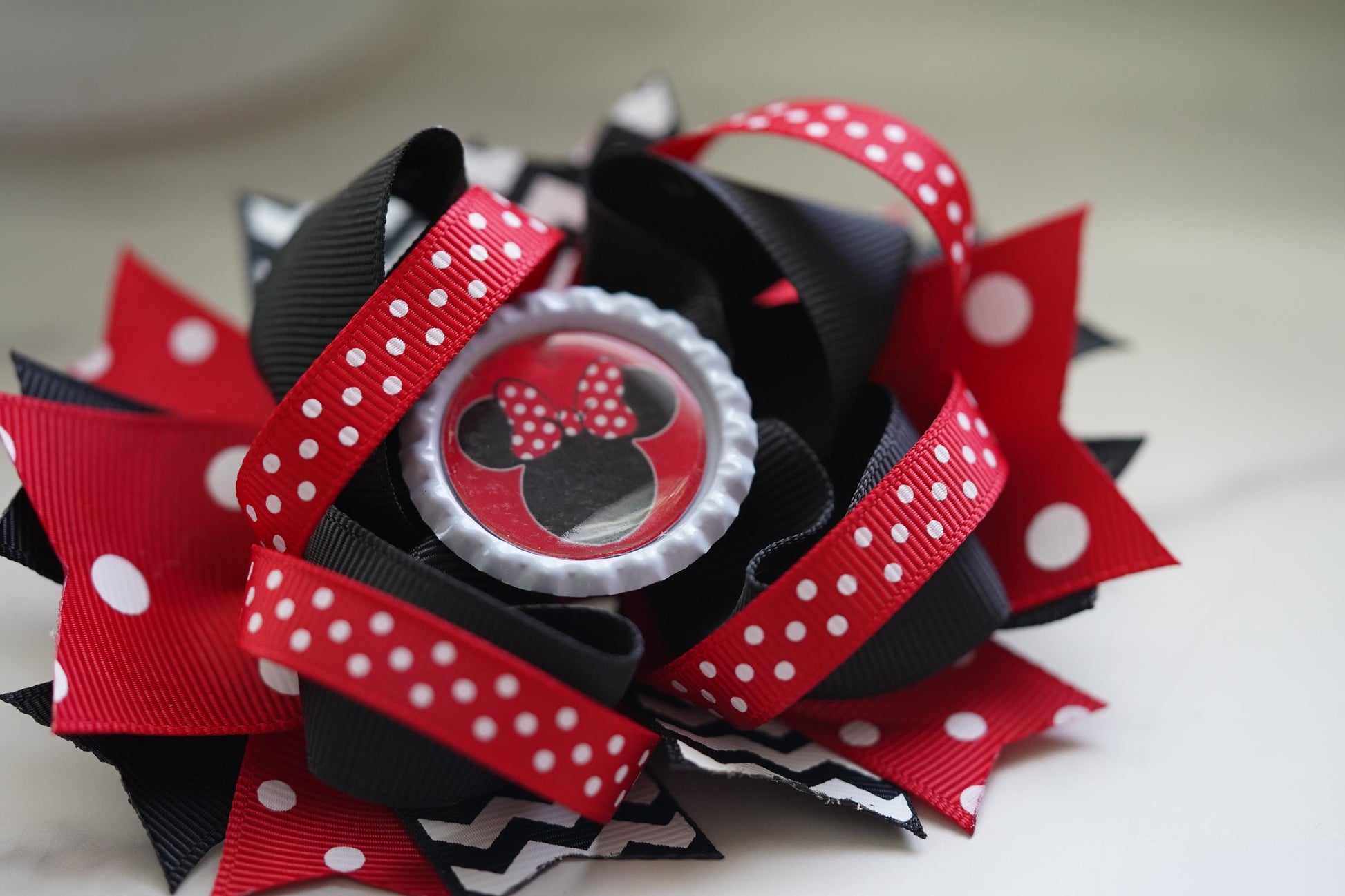 inspired mouse silhouette hair bow for little girl