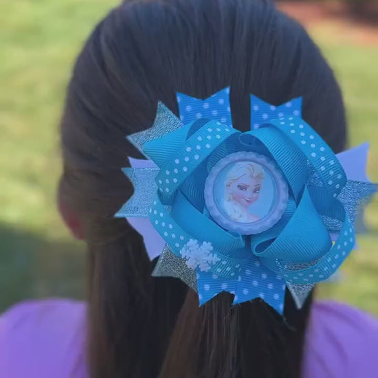 Frozen Elsa boutique Hair Bow